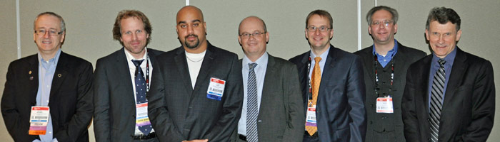 Moez Haque, pictured third from left, with the Photonics West judging panel.