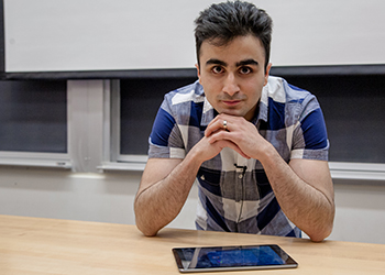 Amin Heidari of XTouch, crowned Top App at Mobile App Demo Night 2014.