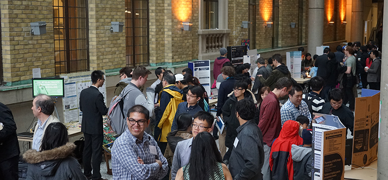 Students, faculty, industry and the public pack the Bahen Centre for Information Technology on April 2, 2015 to see fourth-year ECE students demonstrate their capstone projects.