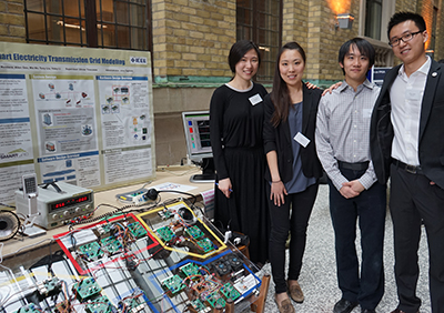 From left: Mia Ma, Yoley Li, Tony Liu and Allen Ma demonstrate their sustainable microgrid model.