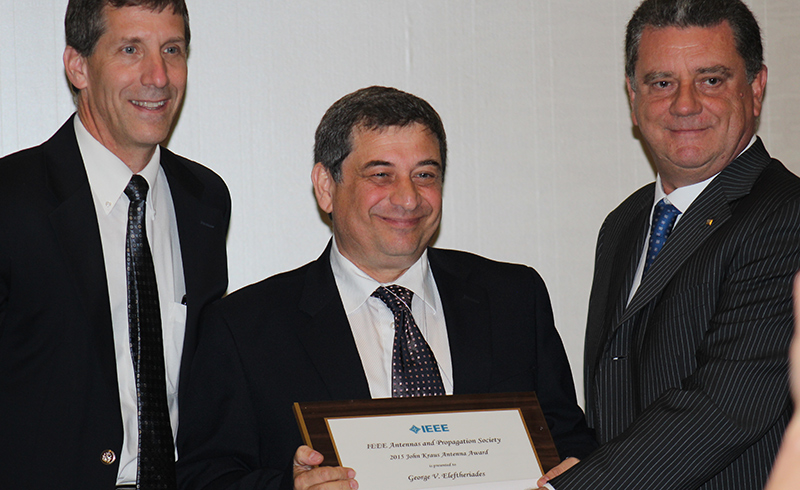 Professor George Eleftheriades receives the John Kraus Antenna Award at the IEEE Antenna Propagation Society meeting in Vancouver on July 21, 2015.