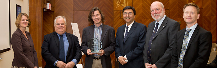 Professor Peter Lehn, third from left, accepts his award.
