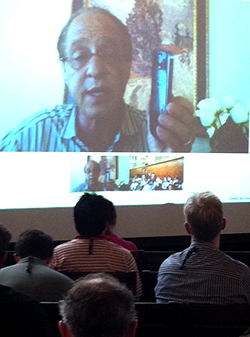 Photograph of Google+ Hangout with Ray Kurzweil