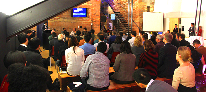 Attendees at BizSkule's "Moving @ the Speed of Mobile" panel discussion Oct. 22, 2013.