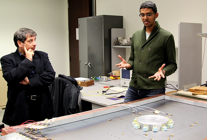 Professor George Eleftheriades and PhD student Michael Selvanayagam explain their active cloaking technology.