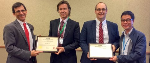 From left to right: PhD Candidate Mike Ranjram, Professor Peter Lehn, PhD Student Gregory Kish