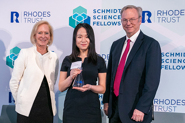 Xiwen Gong with Wendy and Eric Schmidt.