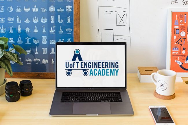 U of T Engineering Academy is a new self-paced, optional and not-for-credit program that is free to all incoming first-year students. (Photo illustration credit: Unsplash and Kyle Coulter)