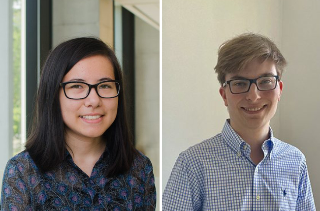 The 2021 “Grads to Watch” include Dana Kokoska (ECE 2T0 + PEY) and Adam Gierlach (ECE 2T0 + PEY). The 14 chosen grads embody the spirit of U of T Engineering and the creativity, innovation and global impact that define our community. (Kokoska photo submitted; Gierlach photo by John Gierlach (ECE 8T6))