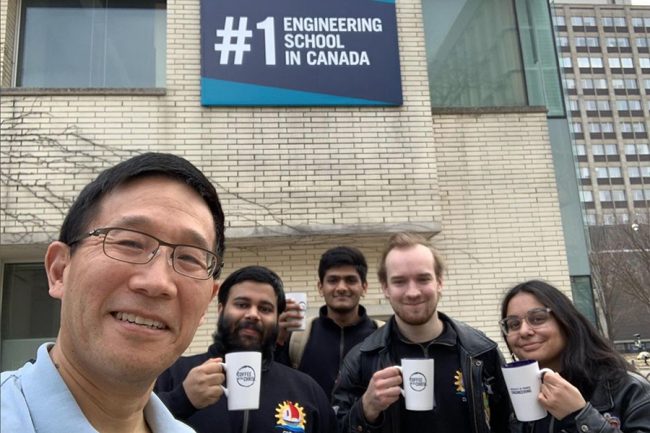 Dean Chris Yip with U of T Engineering winning team