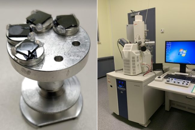 A scanning electron microscope, up close and in the lab