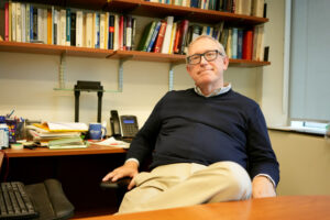 Professor Frank Kschischang sitting in his office