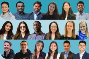 Top row, left to right: Maeesha Biswas, Karthik Ganesan, Praveen Siluvai Antony Samantha Unger, Jenny Wei, Purushoth Thavendran; Middle row, left to right: Gehna Karani, Minnie Menezes, Maxwell Gyimah, Kimberly Watada, Saskia van Beers, Lauren Streitmatter; Bottom row, left to right: Aidan Grenville, Yazan Zamel, Lucy Ma, Rena Nakajima,Ronald Chow, Michael Boyadjian