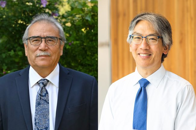 From left to right: U of T Engineering professors Alberto Leon-Garcia (ECE) and Tom Chau (BME). (Photos: Submitted)